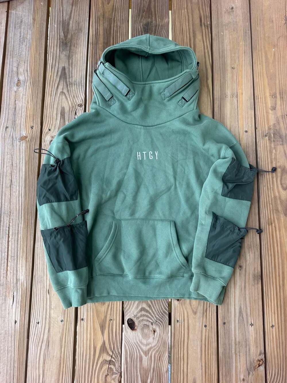 MFCT HTGY High Collar Techwear Hoodie Size XL Green